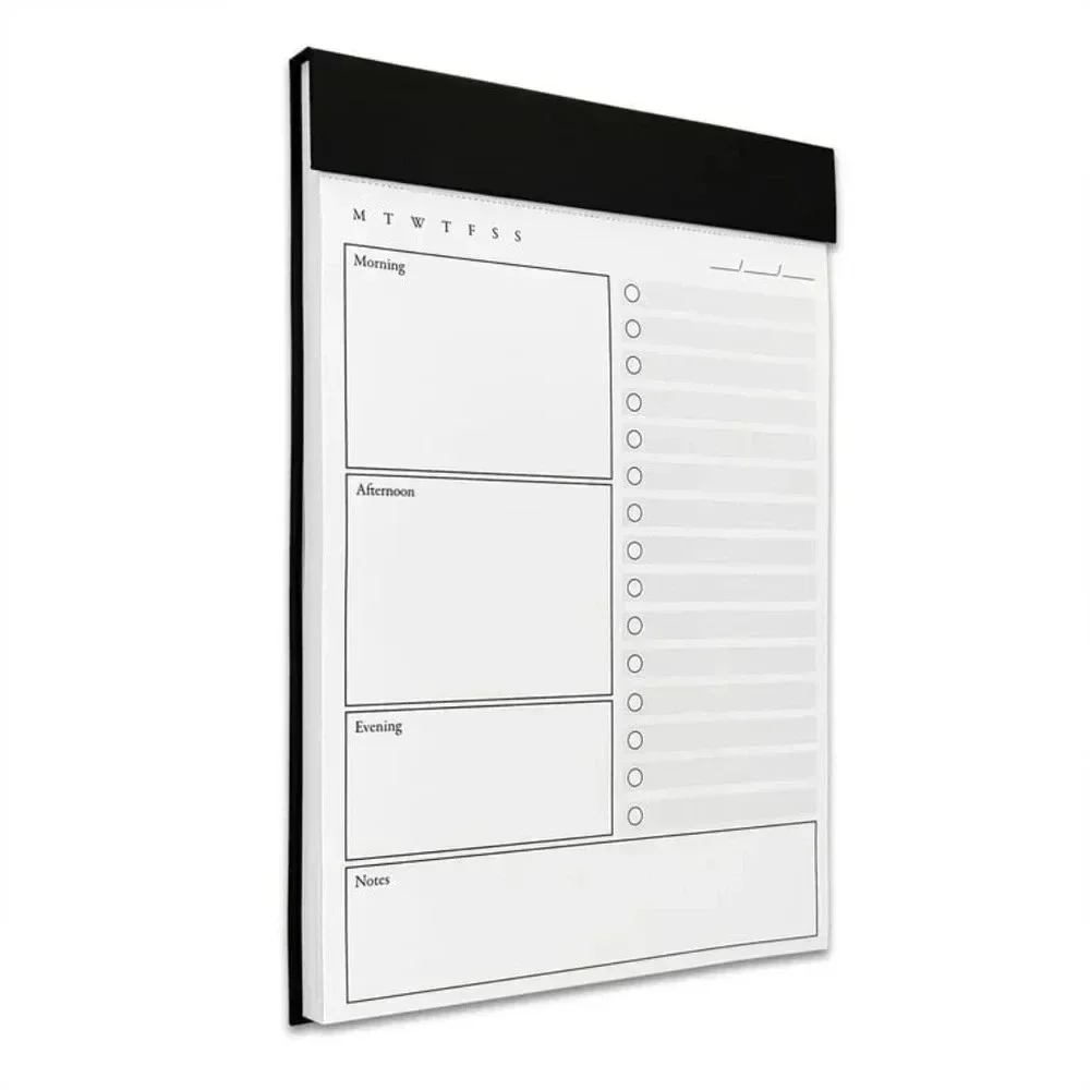 Pen+Gear Undated Daily Planner Pad, Black, 60 Sheets, 5.8 in x 8.3 in
